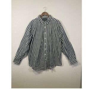 Luke & Dutch Mens 4XLB Gingham Long Sleeve Button Up Shirt Casual 100% Cotton